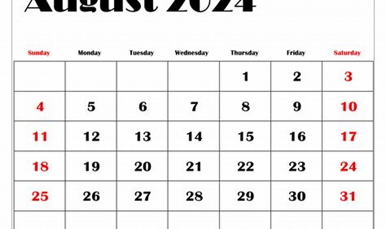 August 18 2024 Calendar