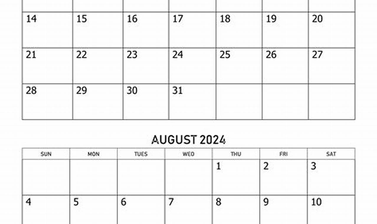 August 2023 To July 2024 Calendar Printable Templates