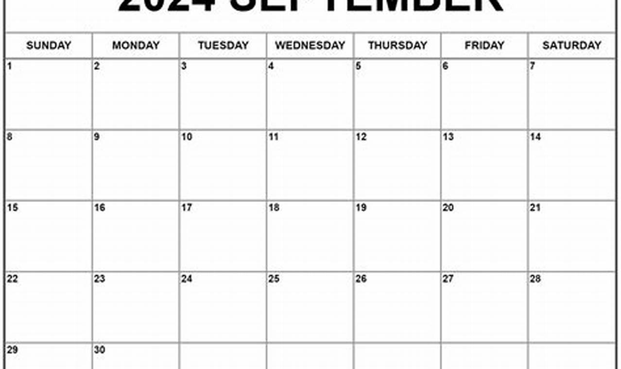 August September 2024 Calendar Printable Blank