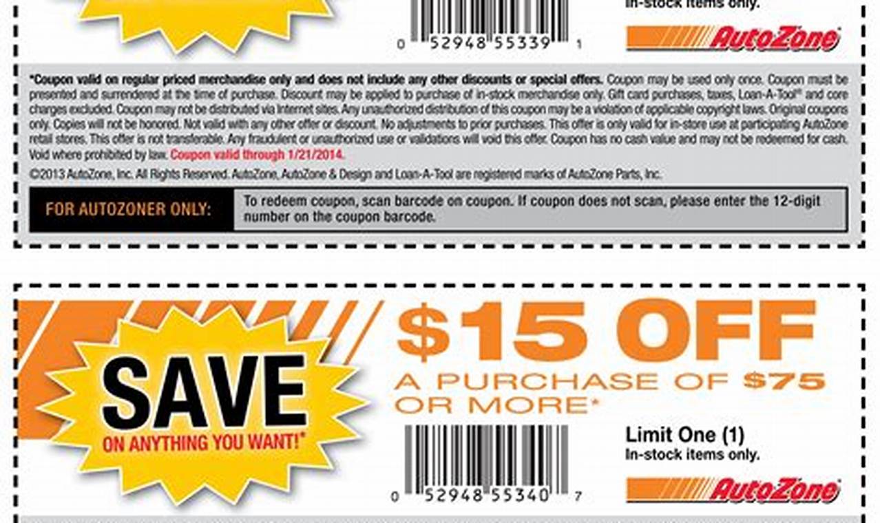 Autozone In Store Coupons 2024 Pdf