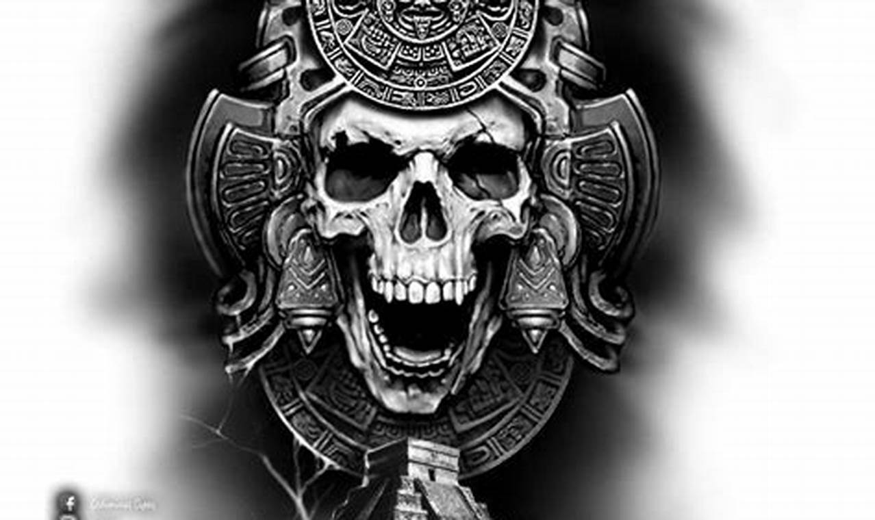 Aztec Calendar Skull Tattoo