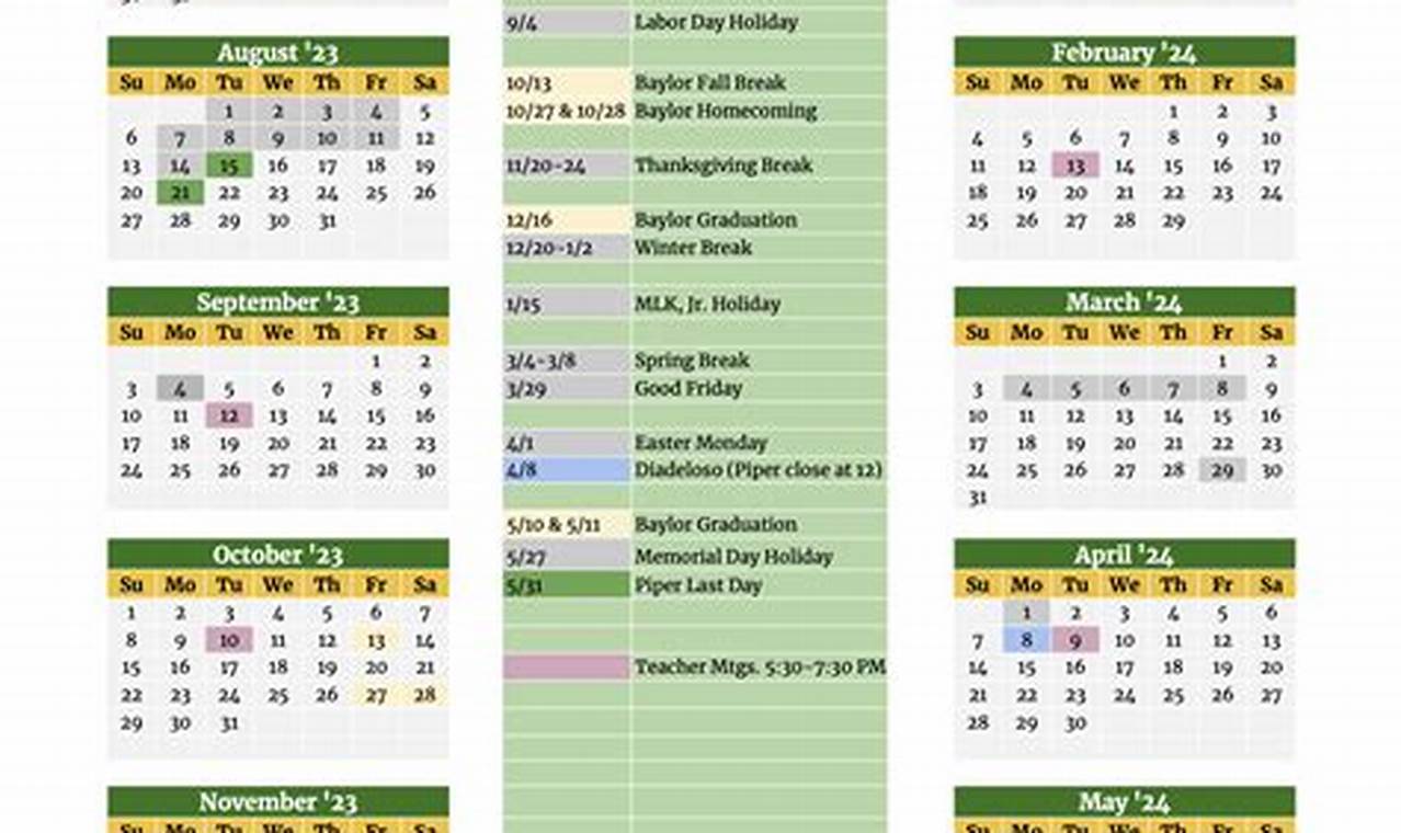 Baylor 2024 Fall Calendar 2024