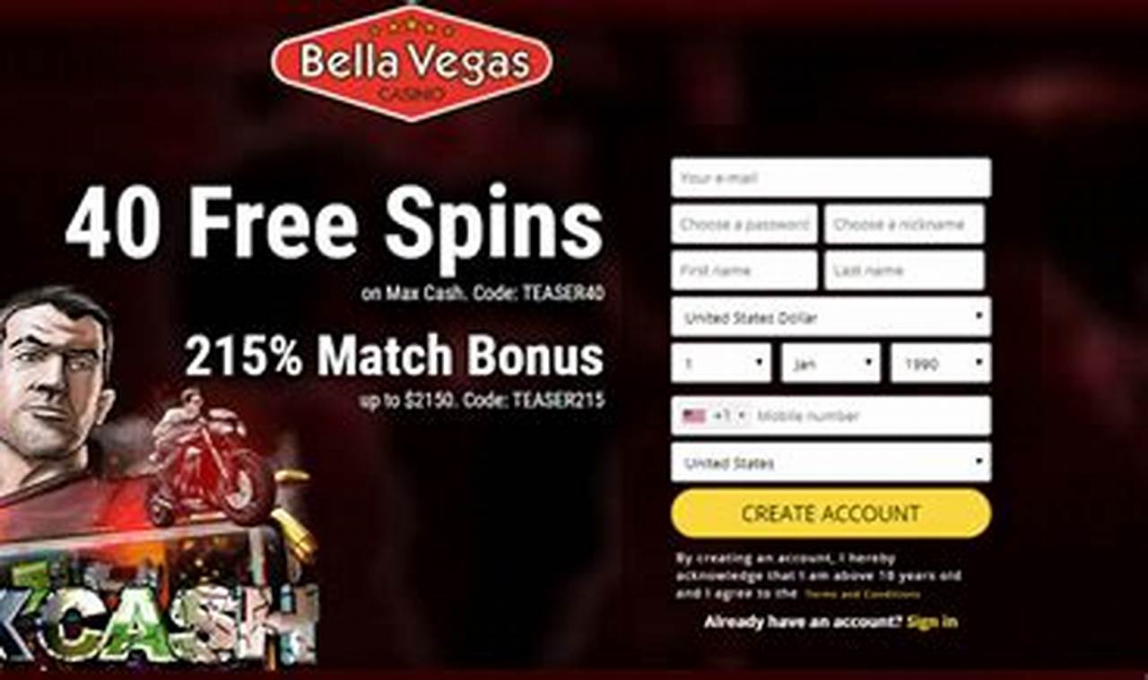 Bella Vegas $100 No Deposit Bonus Codes 2024