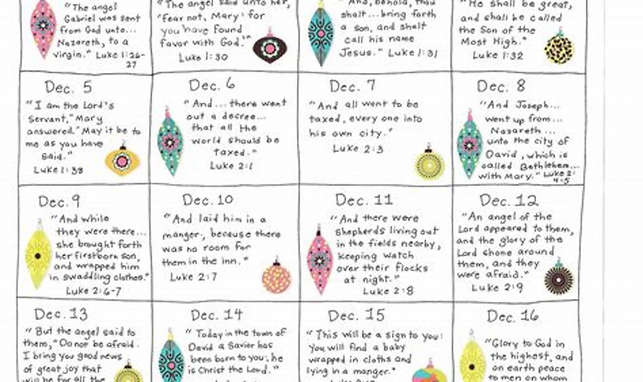 Bible Quotes For Advent Calendar