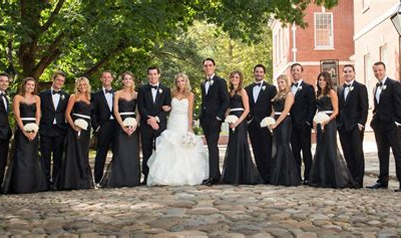 Unveil the Enchanting World of Black and White Wedding Party Attire