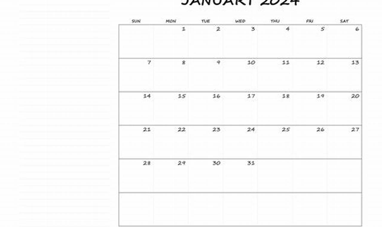 Blank Fillable Calendar 2024