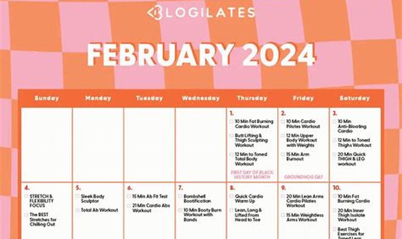 Blogilates 2024 Calendar Calculator Using