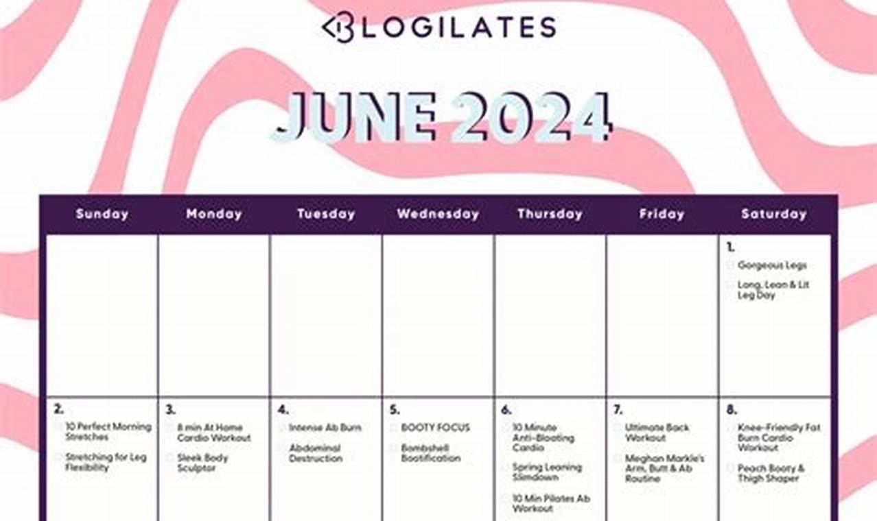 Blogilates June 2024 Calendar
