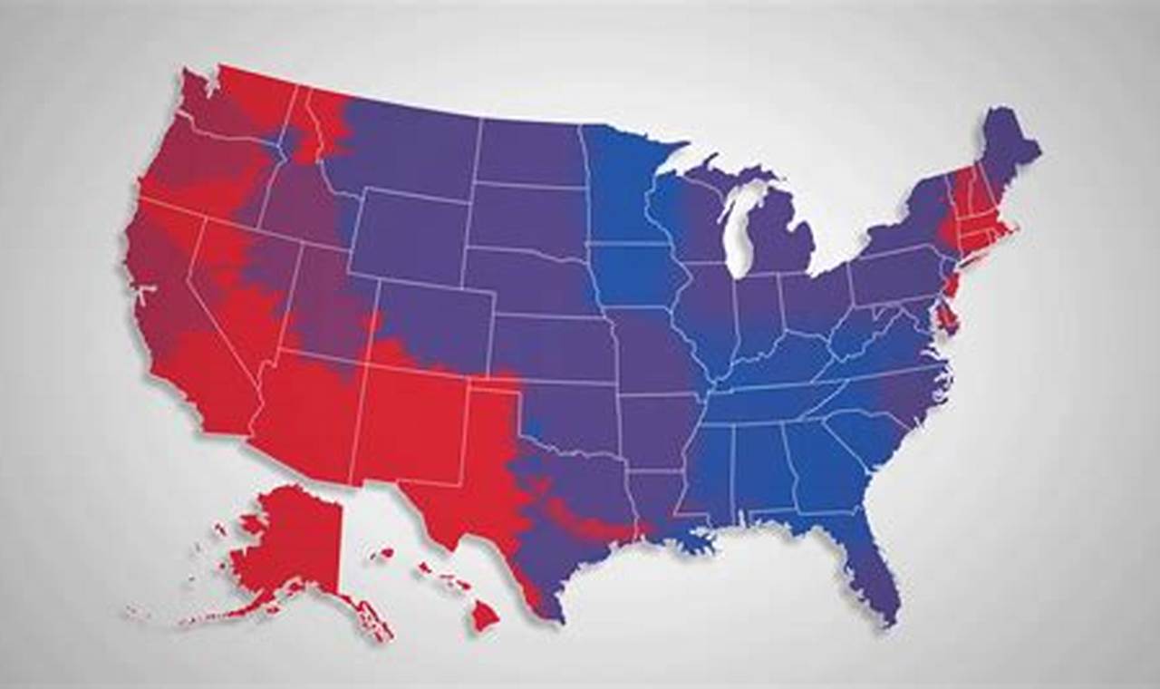 Blue And Red States Map 2024