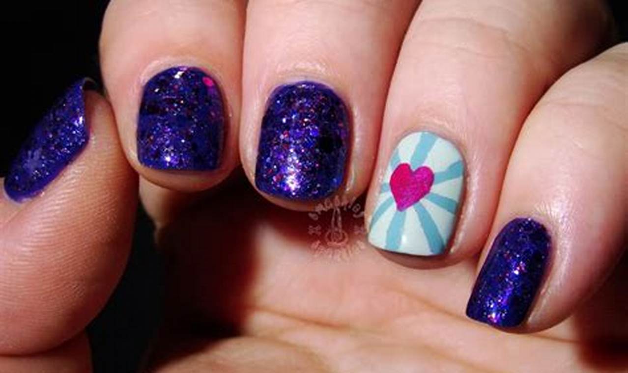 Blue Valentine Day Nails