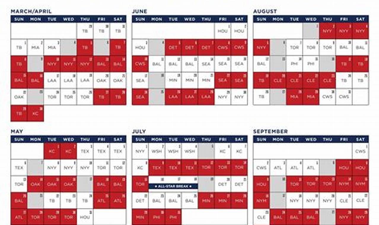 Boston Red Sox Schedule 2024 Printable