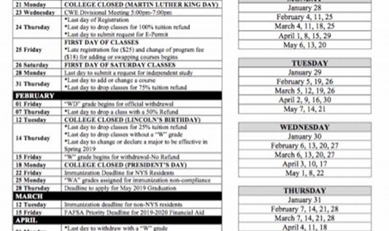 Brooklyn College Academic Calendar Spring 2024
