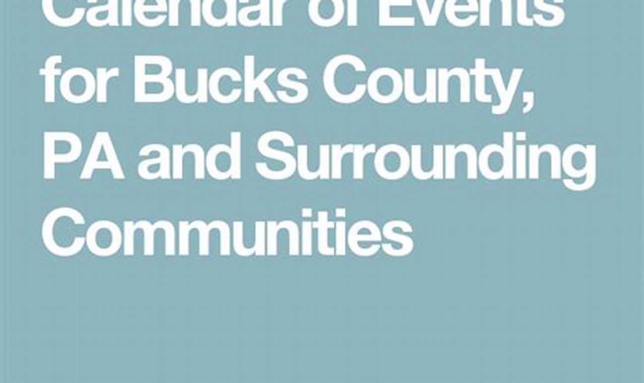 Bucks County Events 2024