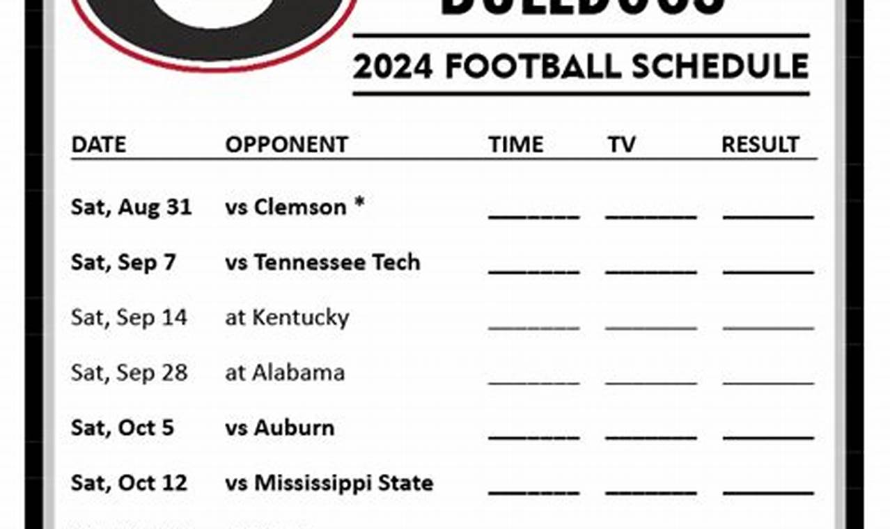 Bulldogs 2024 Schedule