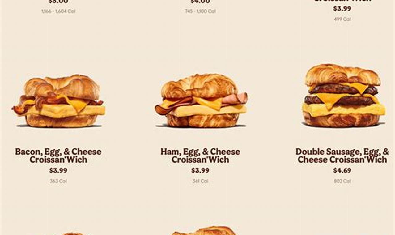 Burger King Breakfast Menu 2024