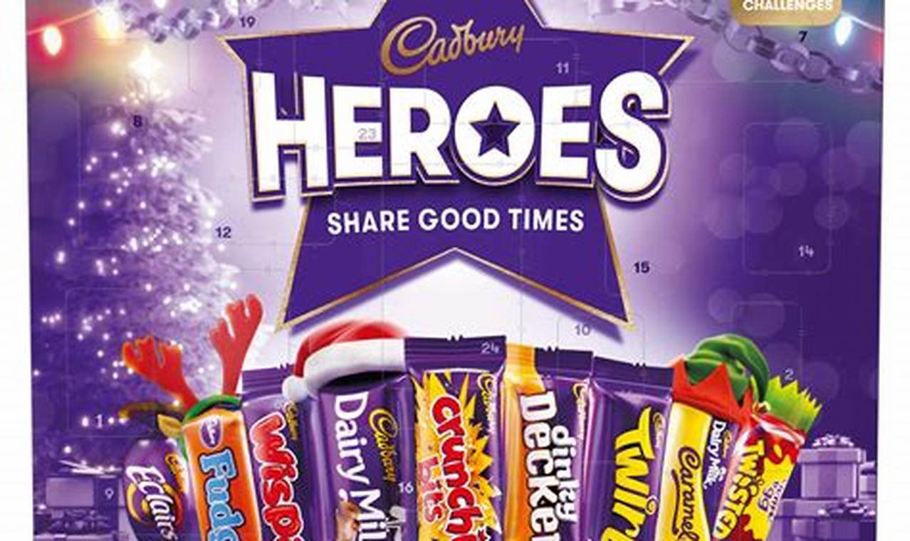 Cadbury Heroes Advent Calendar 230g Christmas Festive 24 Chocolate Countdown