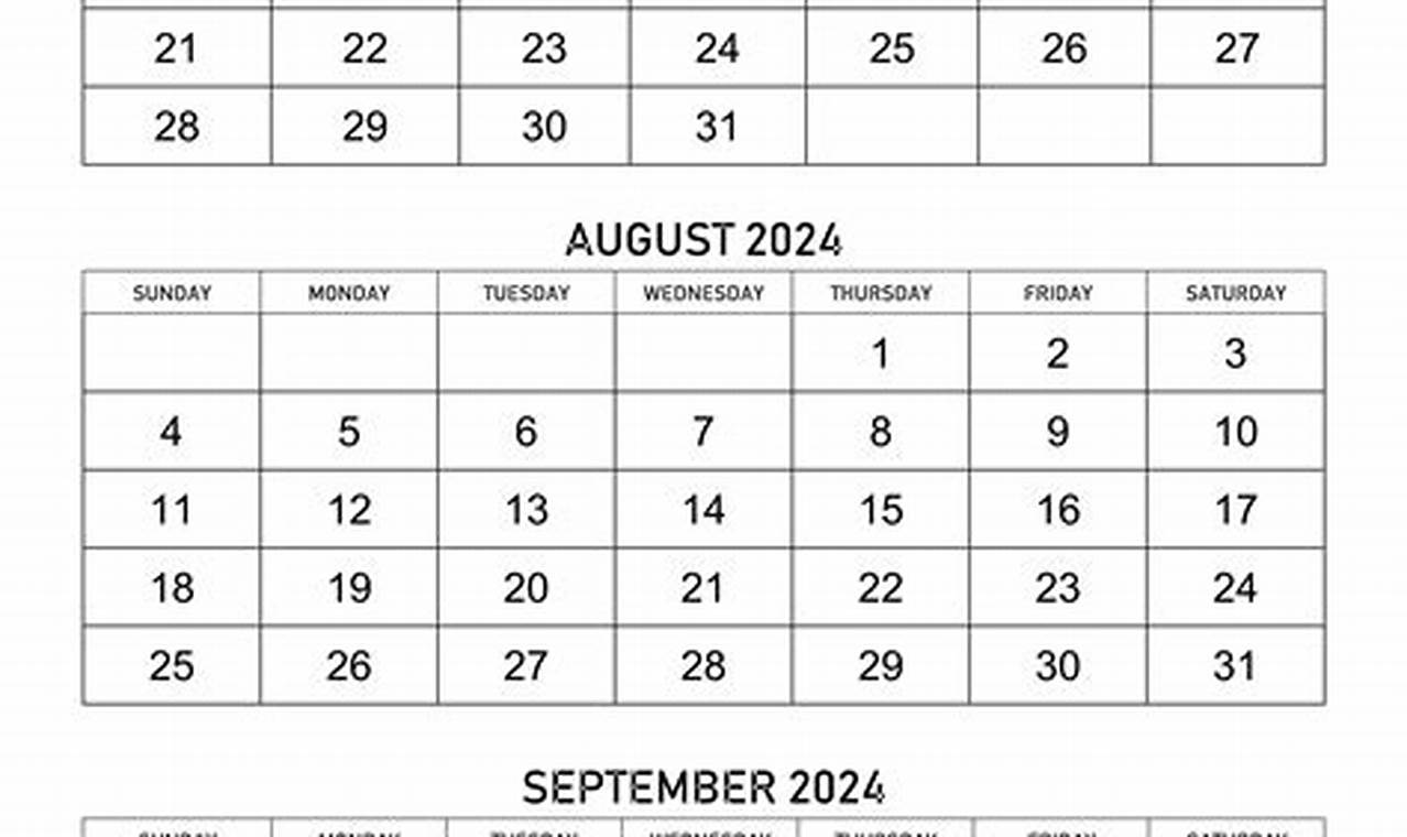 Calendar August And September 2024