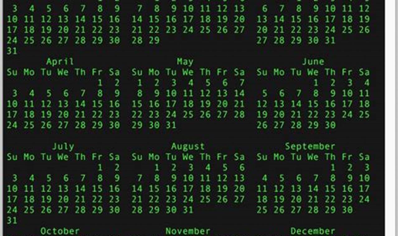 Calendar Command In Windows