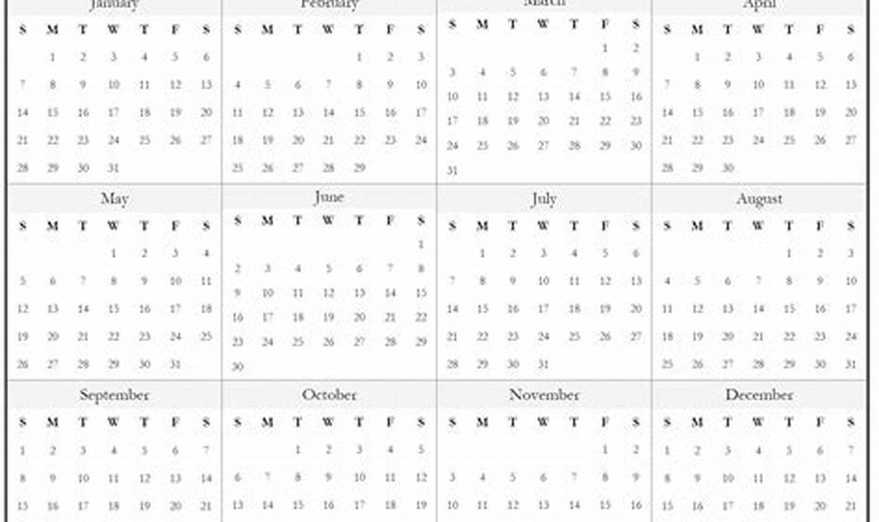 Calendar For Printing 2024 Year