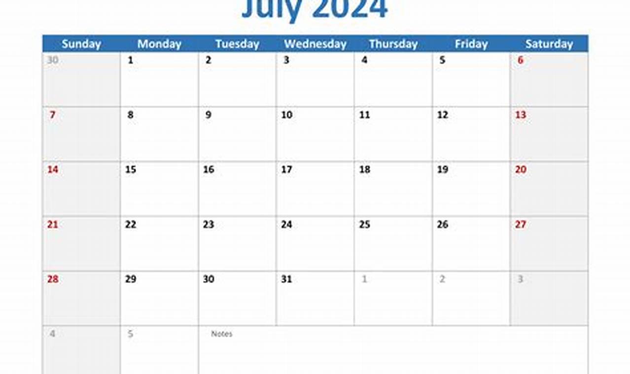 Calendar July 2024 Events Synonym