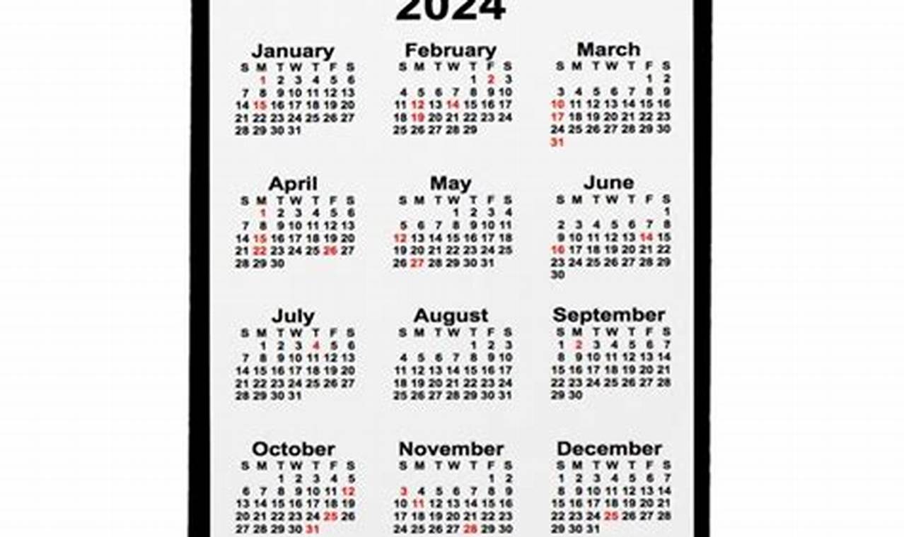 Calendar Magnets 2024 Printable