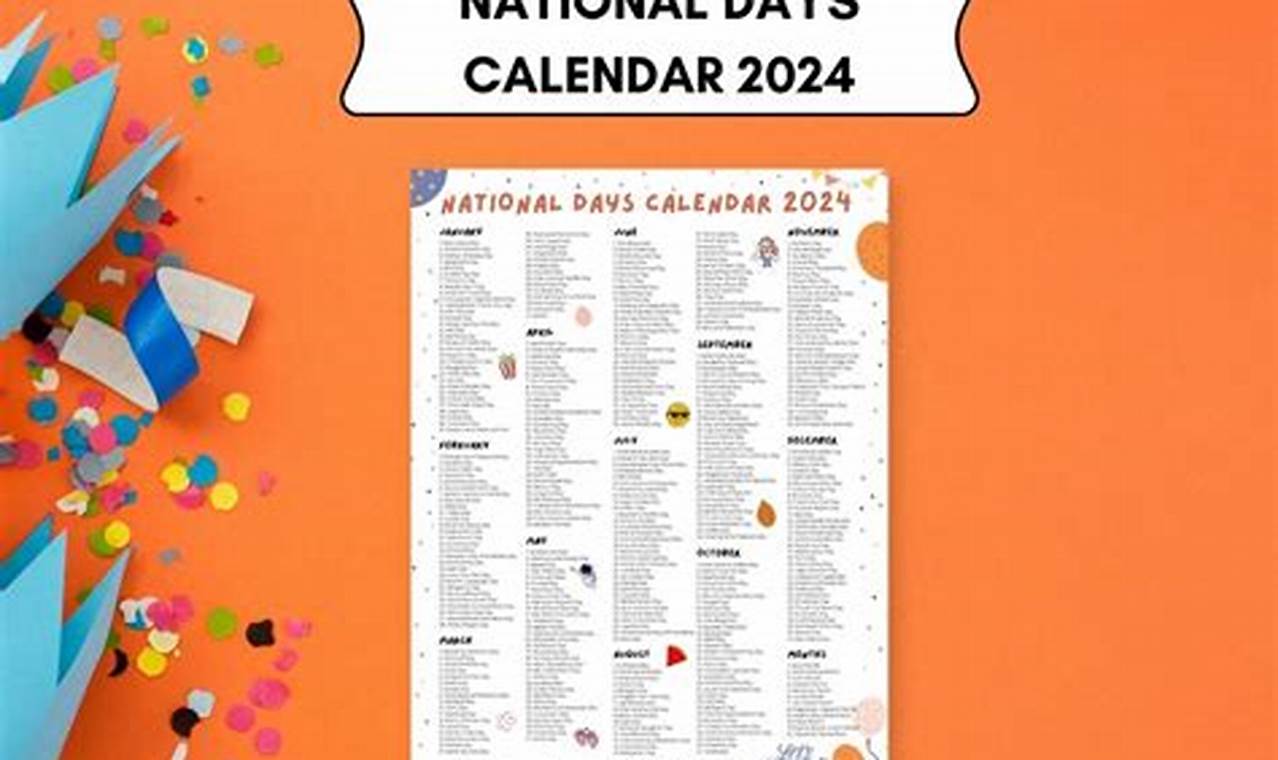 Calendar Of National Days 2024