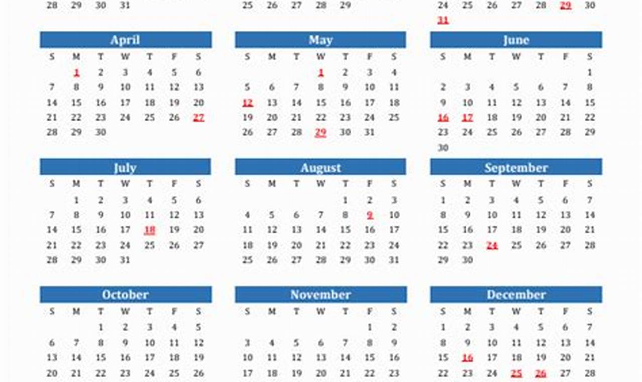 Calendar Sa 2024