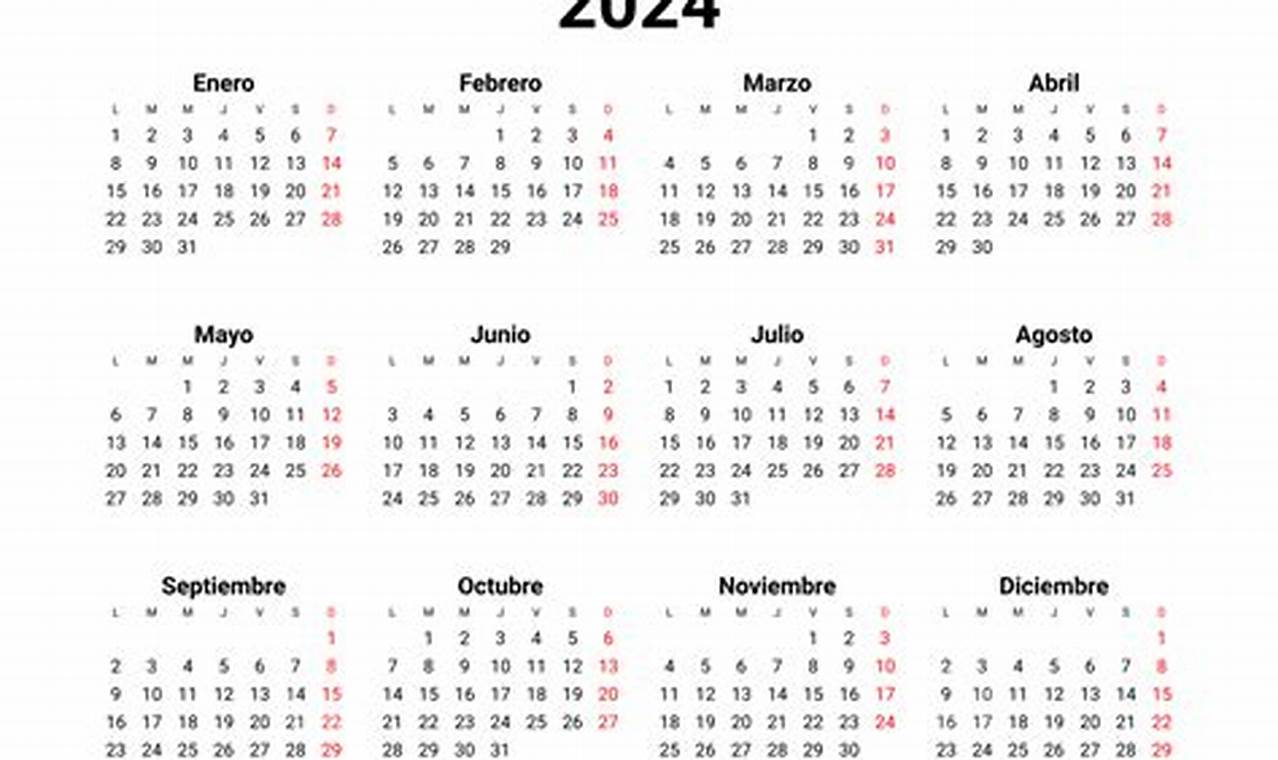 Calendar Spanish 2024