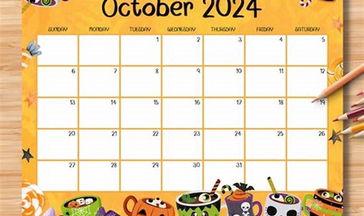 Calendar Template October 2024 Wordpad