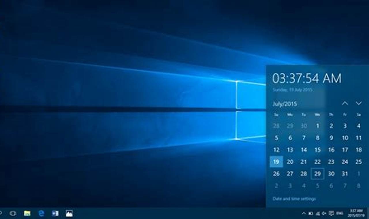 Calendar Windows 10 Desktop