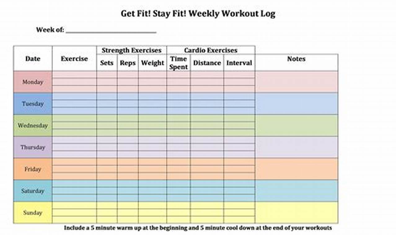 Calendar Workout Log