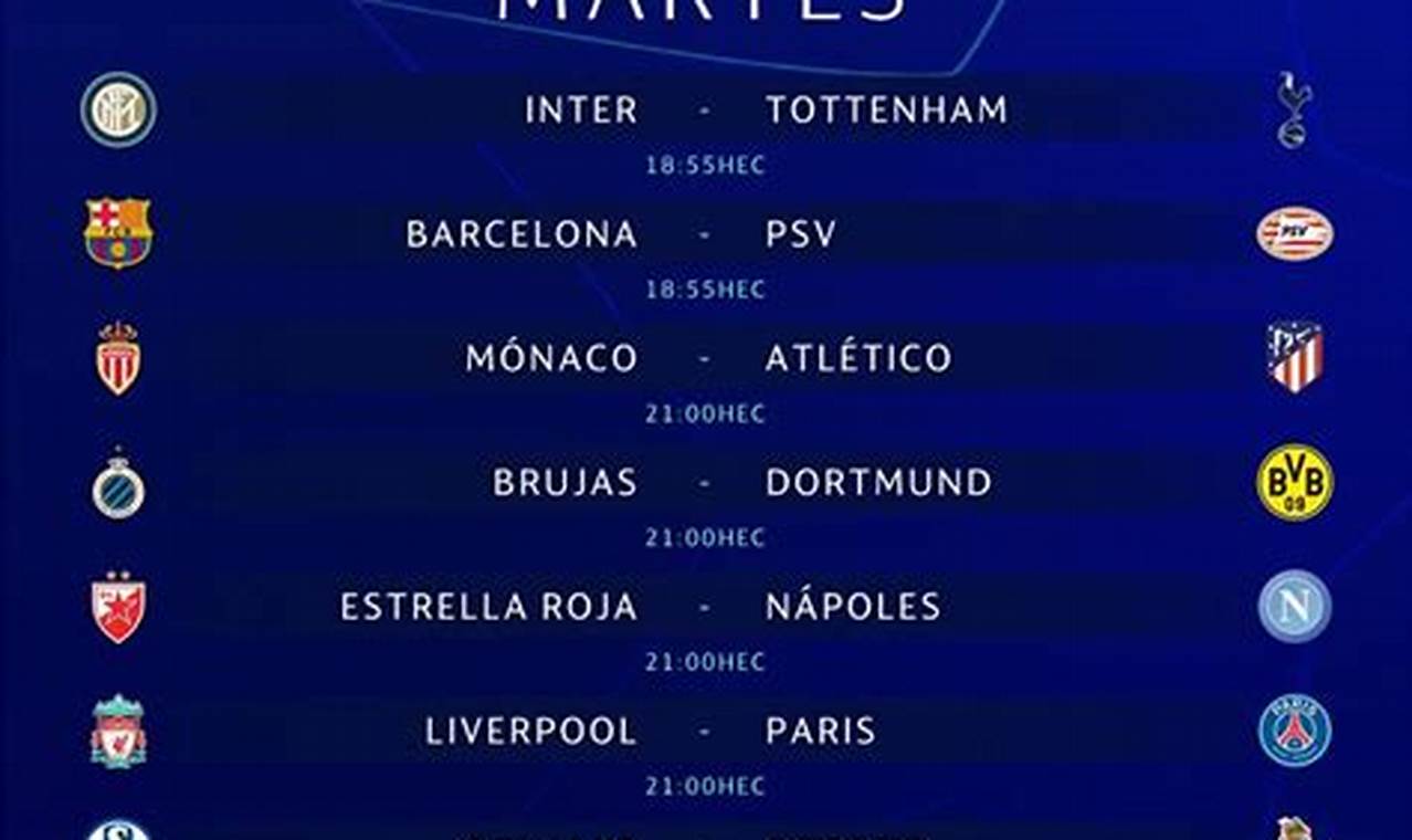 Calendario De La Champions League 2024 Y 2024