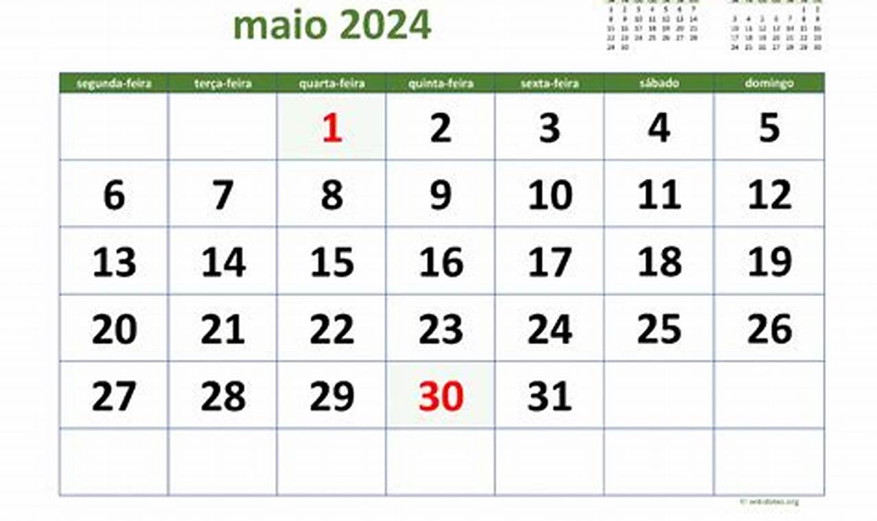 Calendario De Maio 2024