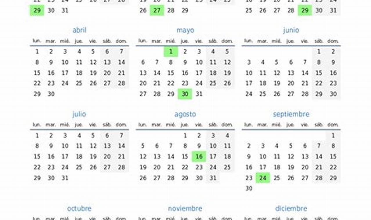 Calendario Dominicano 2024