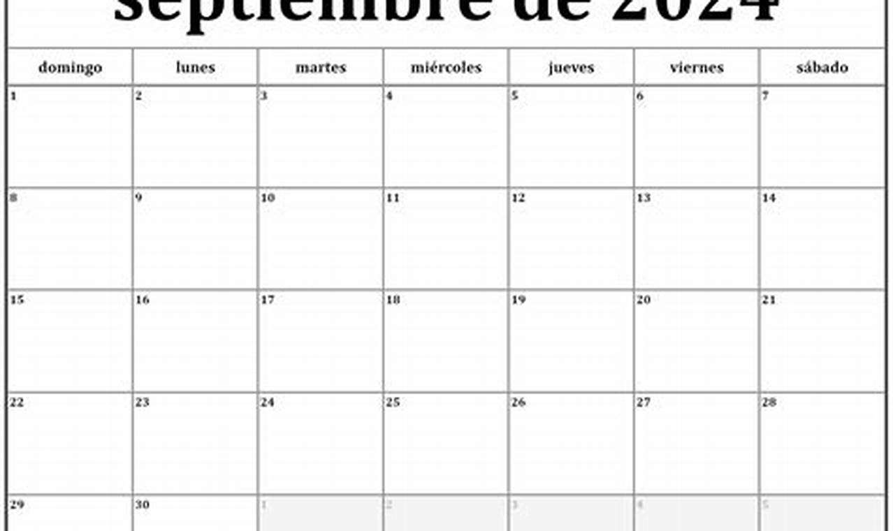 Calendario Mes De Septiembre 2024