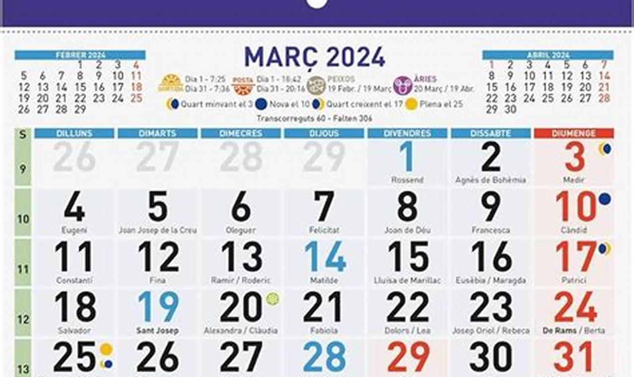 Calendario Onomastico 2024