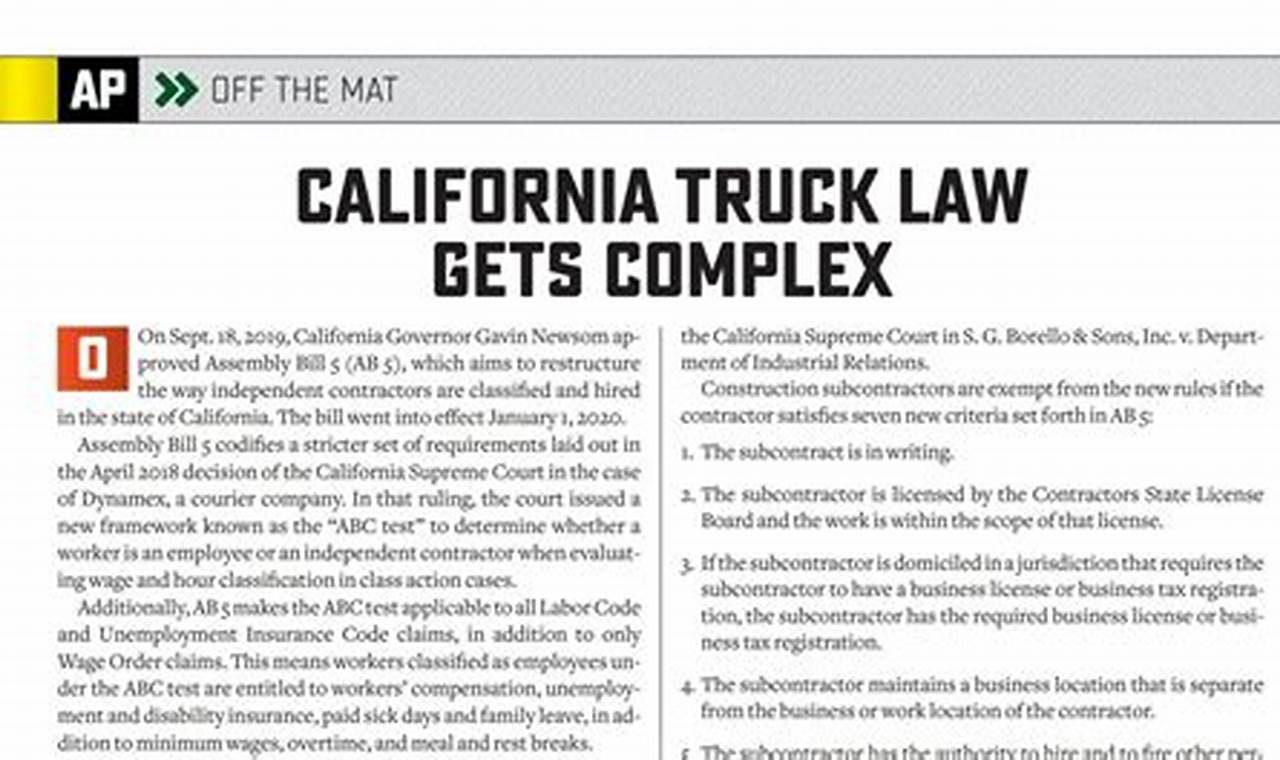 California Truck Law 2024