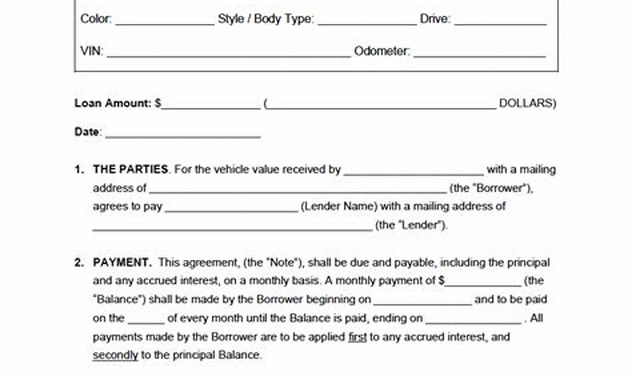 Car Loan Agreement Template: Everything You Need to Know