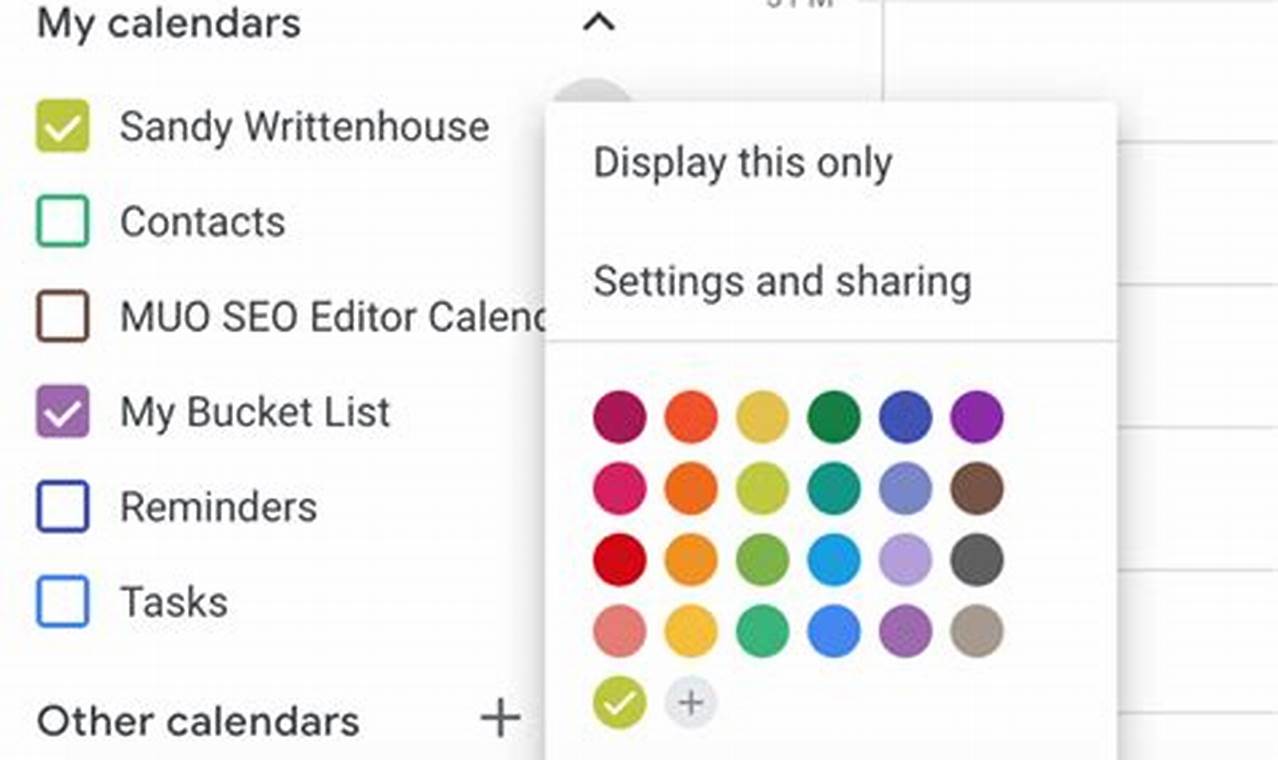 Change Google Calendar Default Color