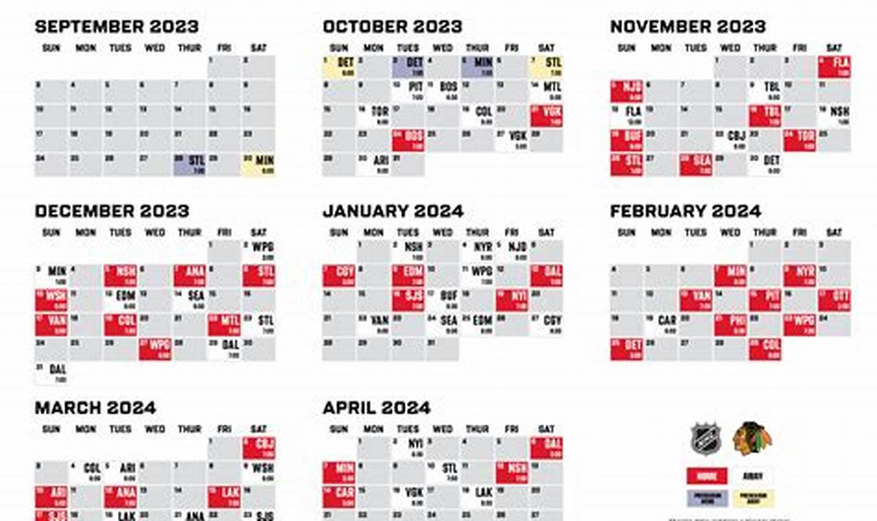 Chicago Blackhawks Schedule 2024-23 Printables For