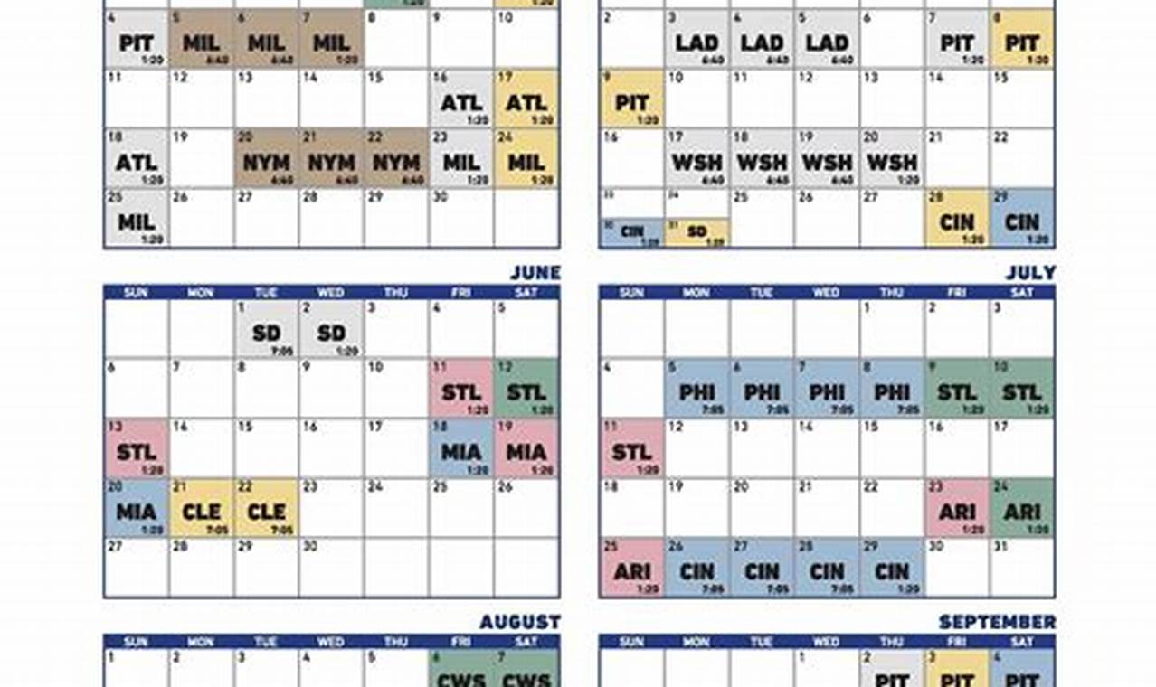 Chicago Cubs Spring Training Schedule 2024 Printable
