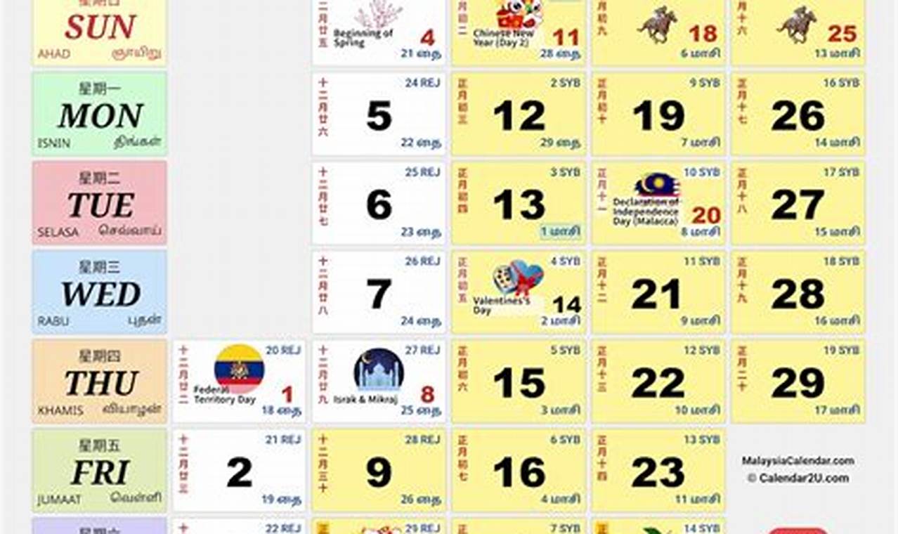 Chinese New Year 2024 Calendar Kuda
