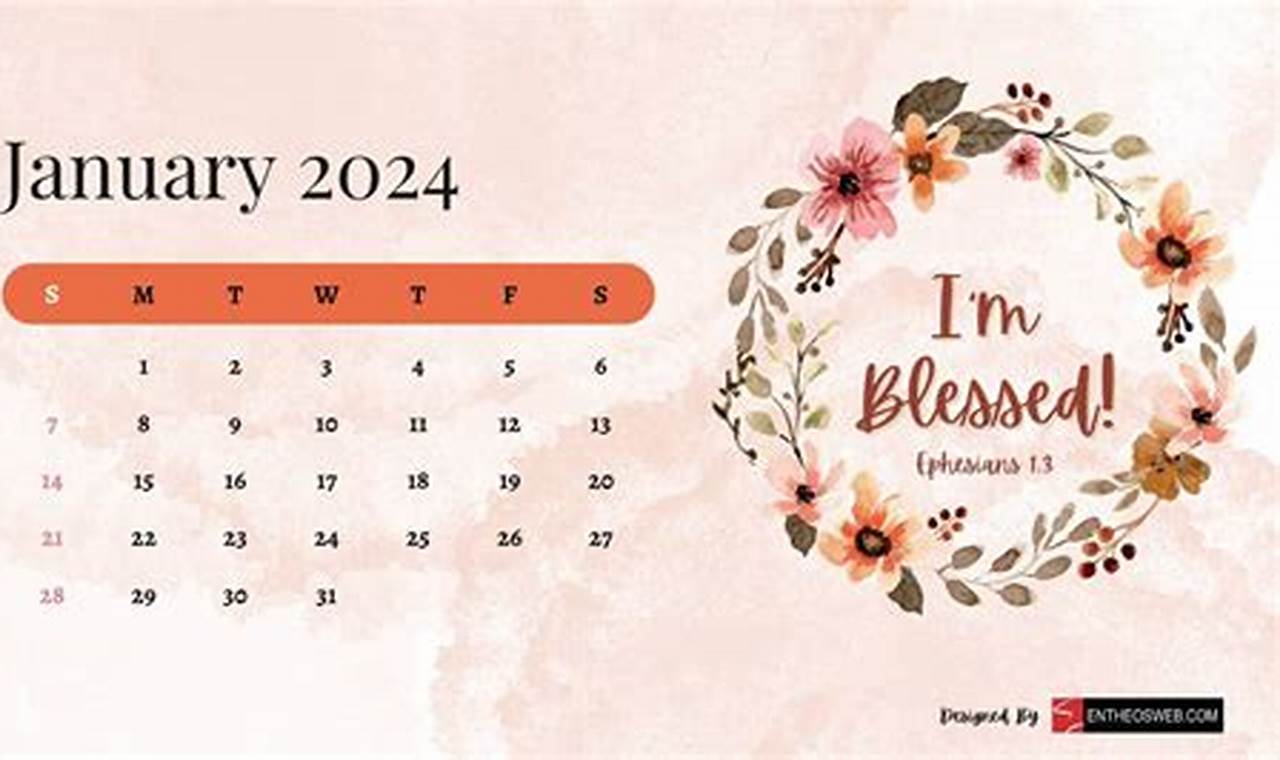 Christian January 2024 Calendar Wallpaper