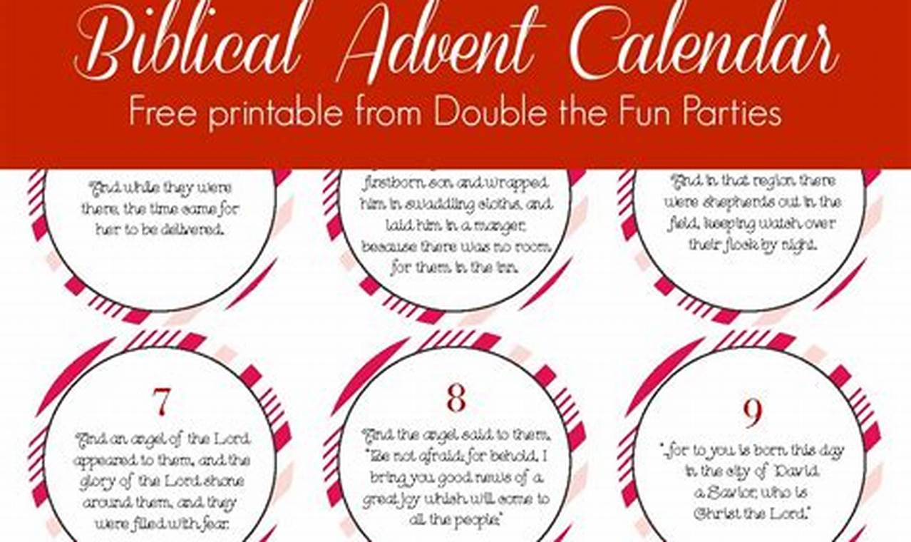 Christmas Verses For Advent Calendar