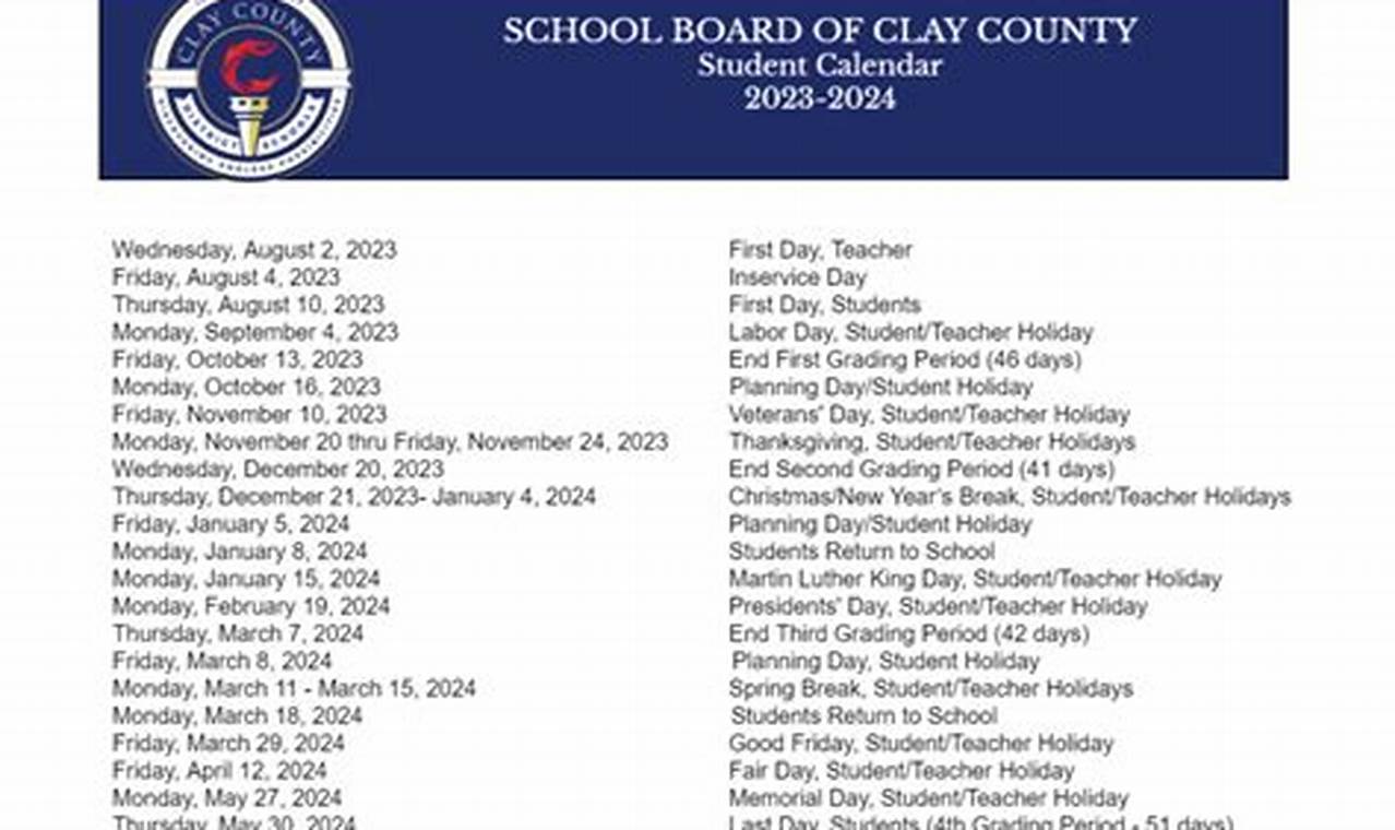 Clay County Florida School Calendar 2024 2024