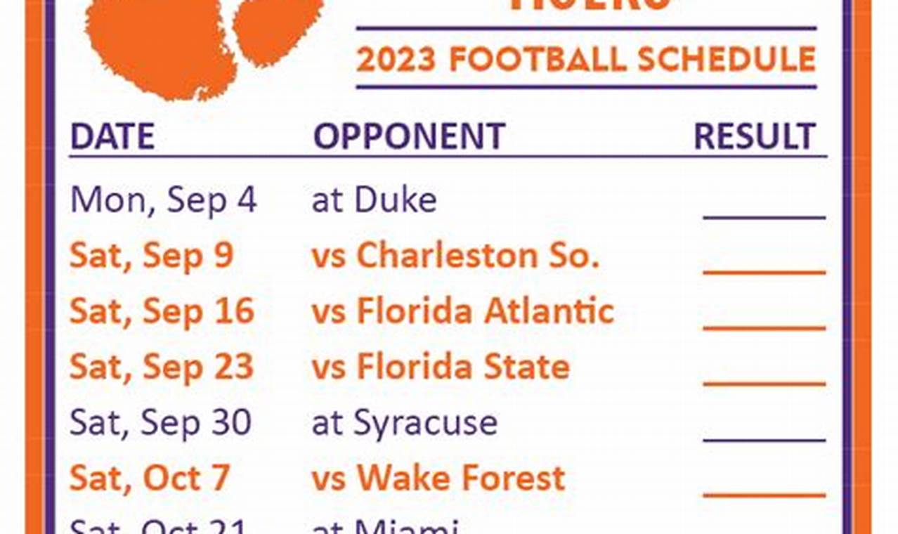 Clemson Carolina Game 2024 Schedule