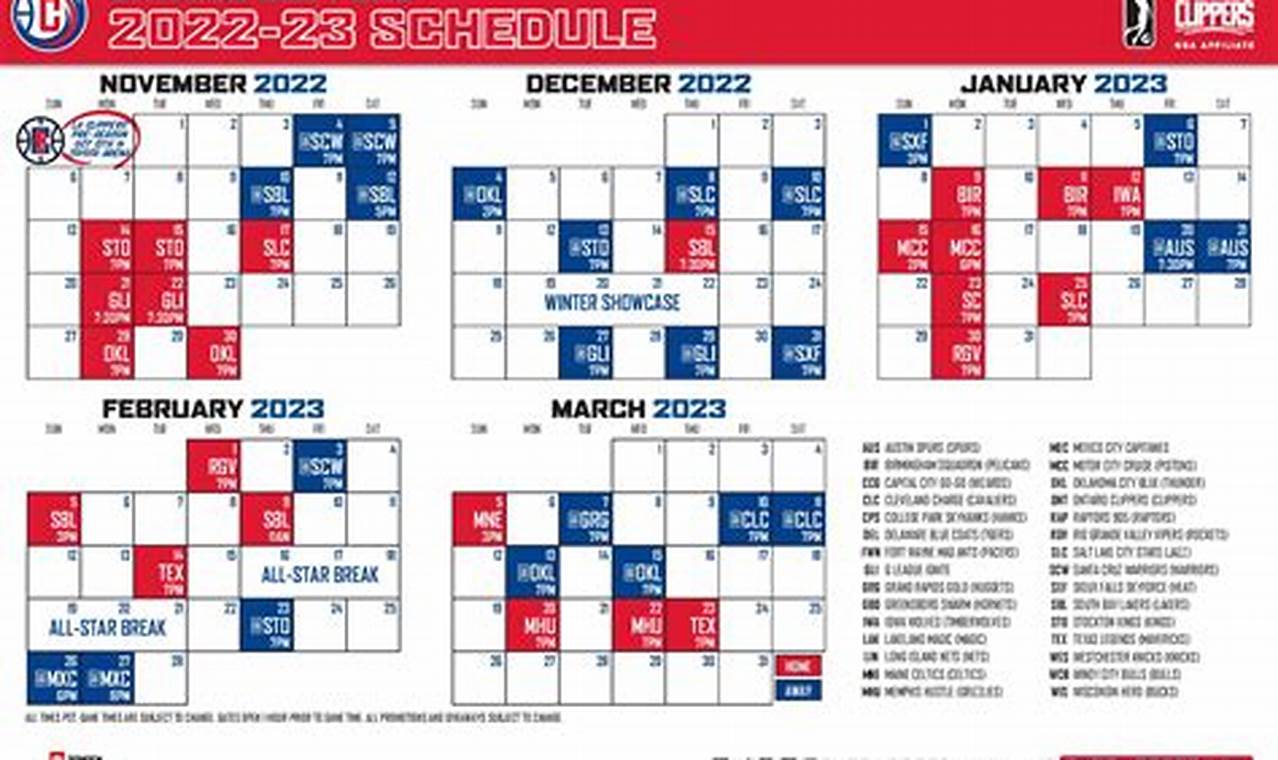 Clippers 2024 2024 Home Schedule