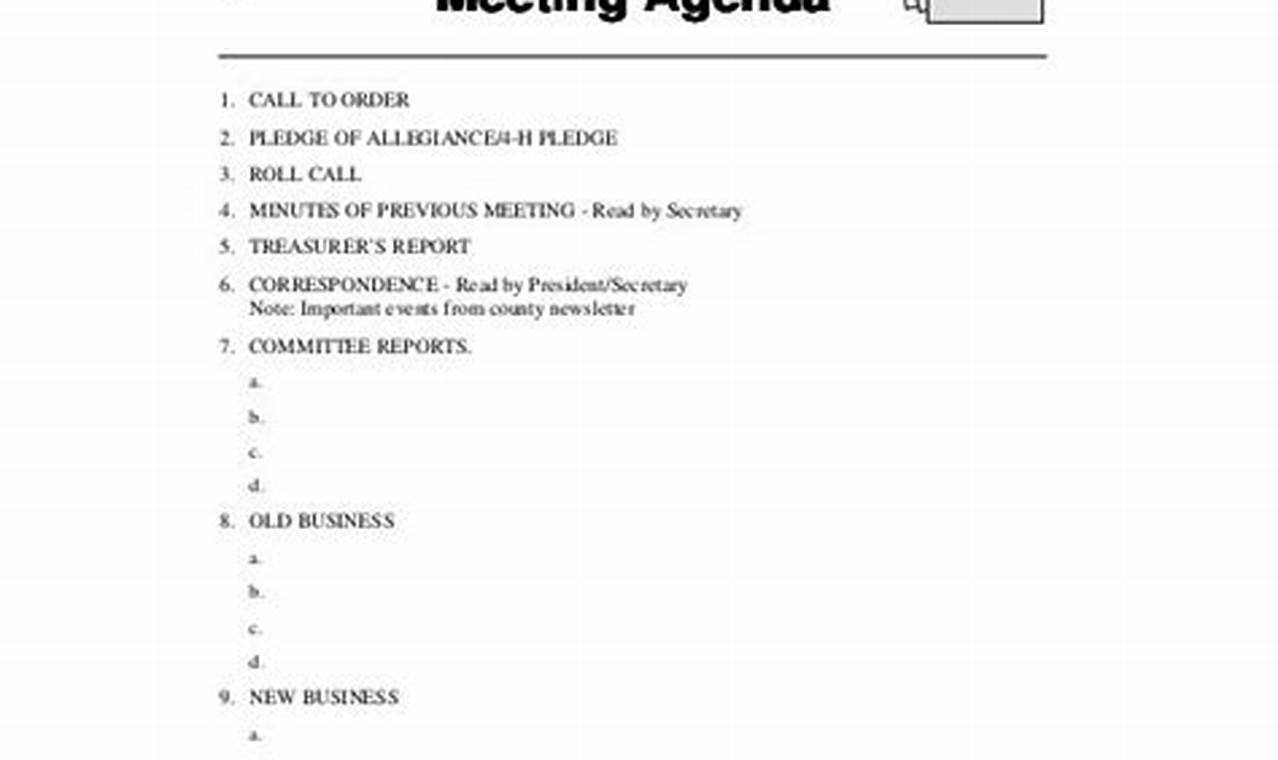 Unlock the Secrets of Effective Meetings: Discover the Ultimate Club Meeting Agenda Template