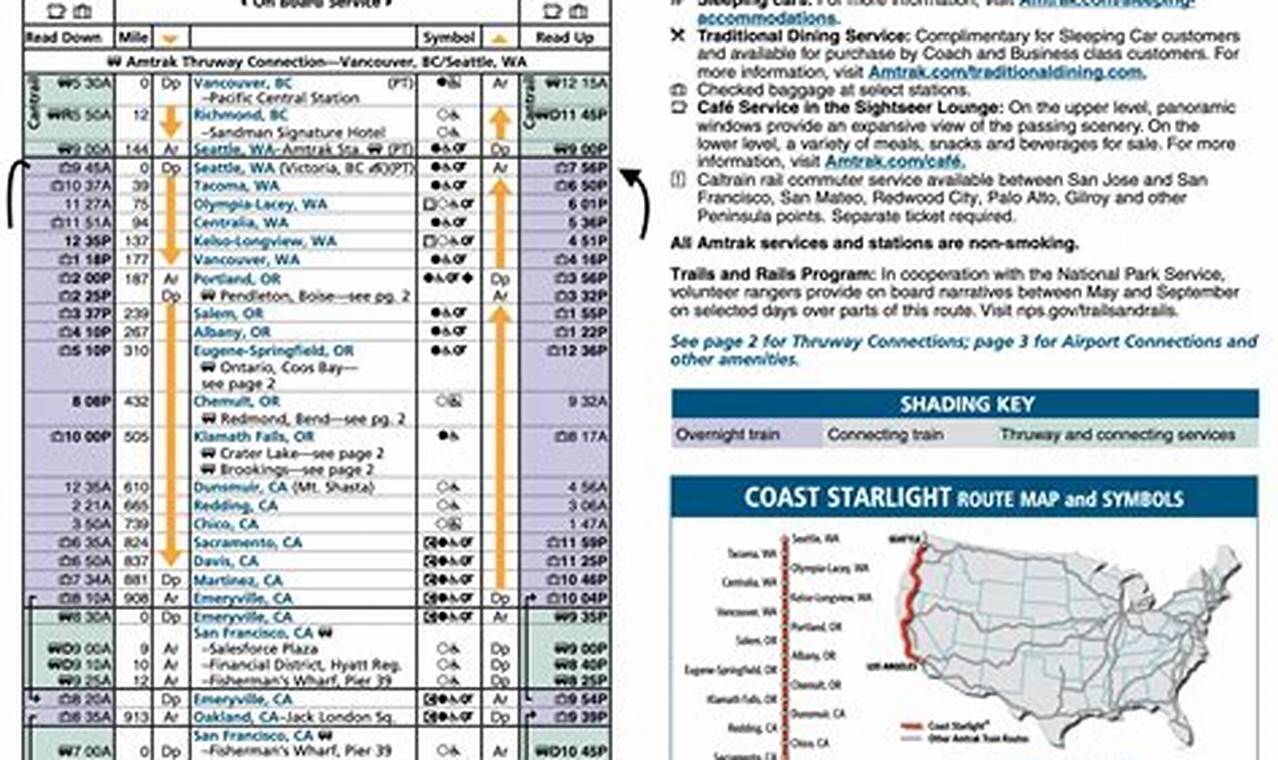 Coast Starlight Schedule 2024