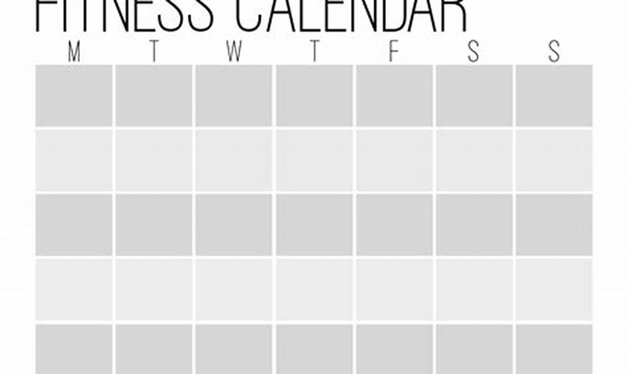Color In Monthly Workout Calendar Pdf Free
